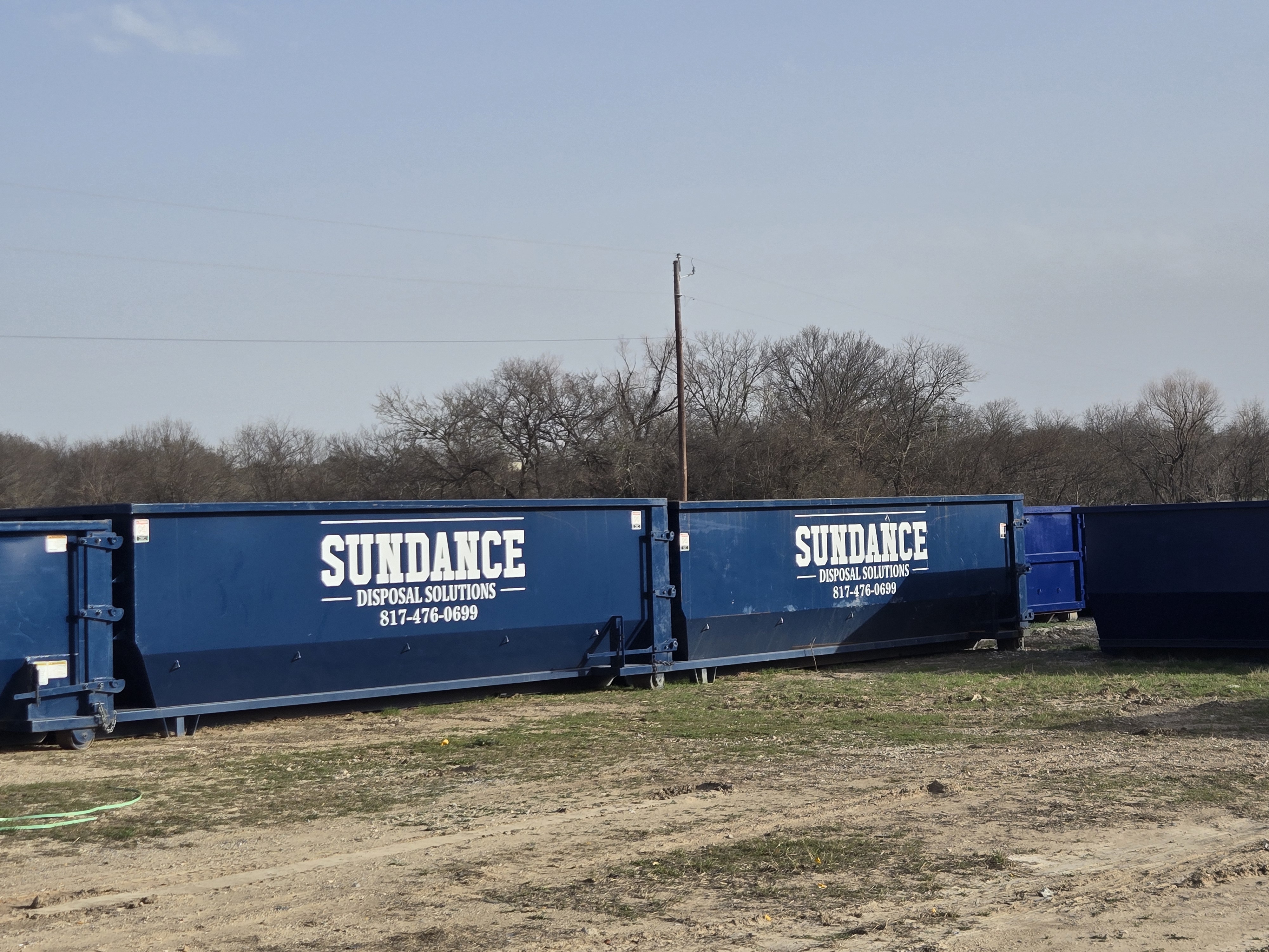 30-yard roll-off dumpsters at Sundance yard